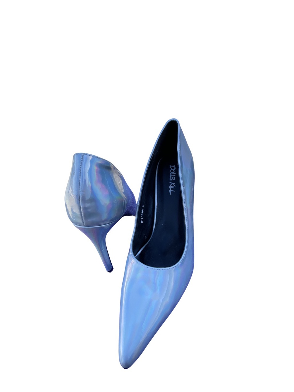 Dolls Kill Holographic Pointed Toe Stiletto Heels